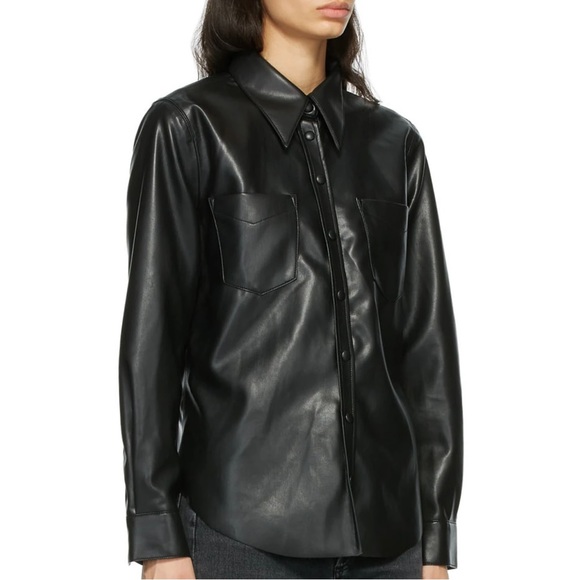 AGOLDE Paloma vegan leather shirt. 🖤 - Picture 2 of 10